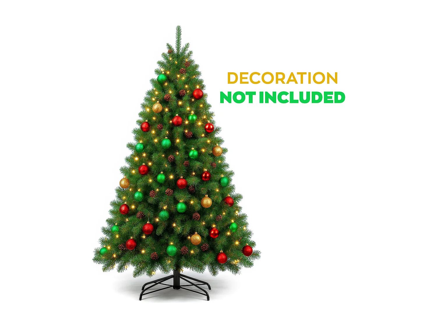 Boho - Árbol de Navidad con piñas de PVC ø111x180H cm, 697 puntas