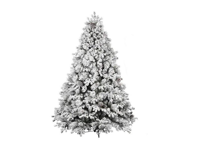 Luna - Albero di Natale con neve e pigne in PE PVC PP ø162x240H cm, 2850 Punte
