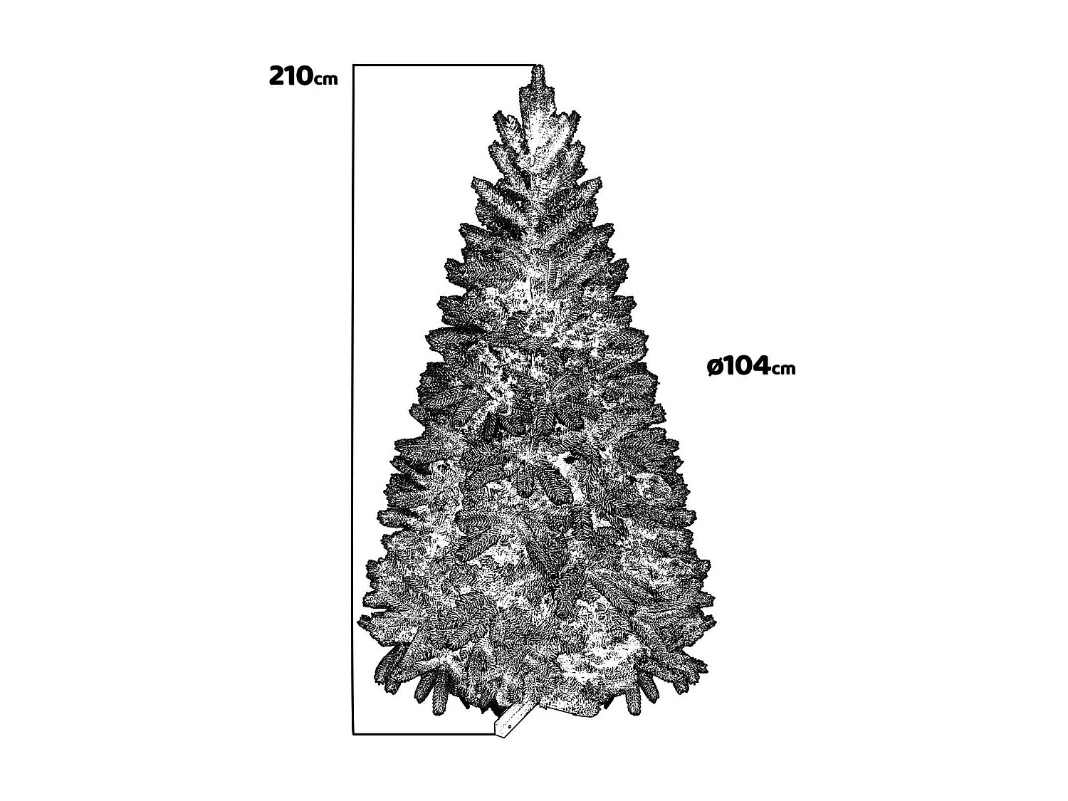 Blitzen - Sapin de Noël effet réaliste en PE et PVC ø104x210H, 1140 branches