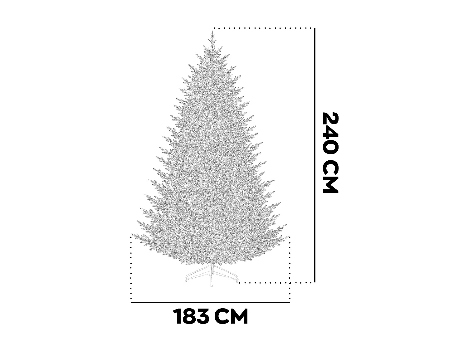 Rockefeller - Albero di Natale effetto realistico in PE e PVC ø183x240H, 3384 Punte