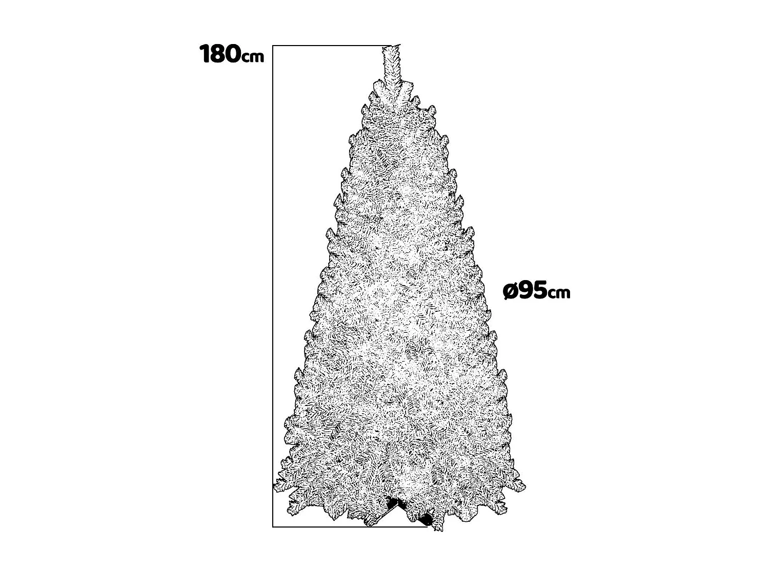 Dasher - Sapin de Noël en PVC ø95 x 180H cm, 750 branches