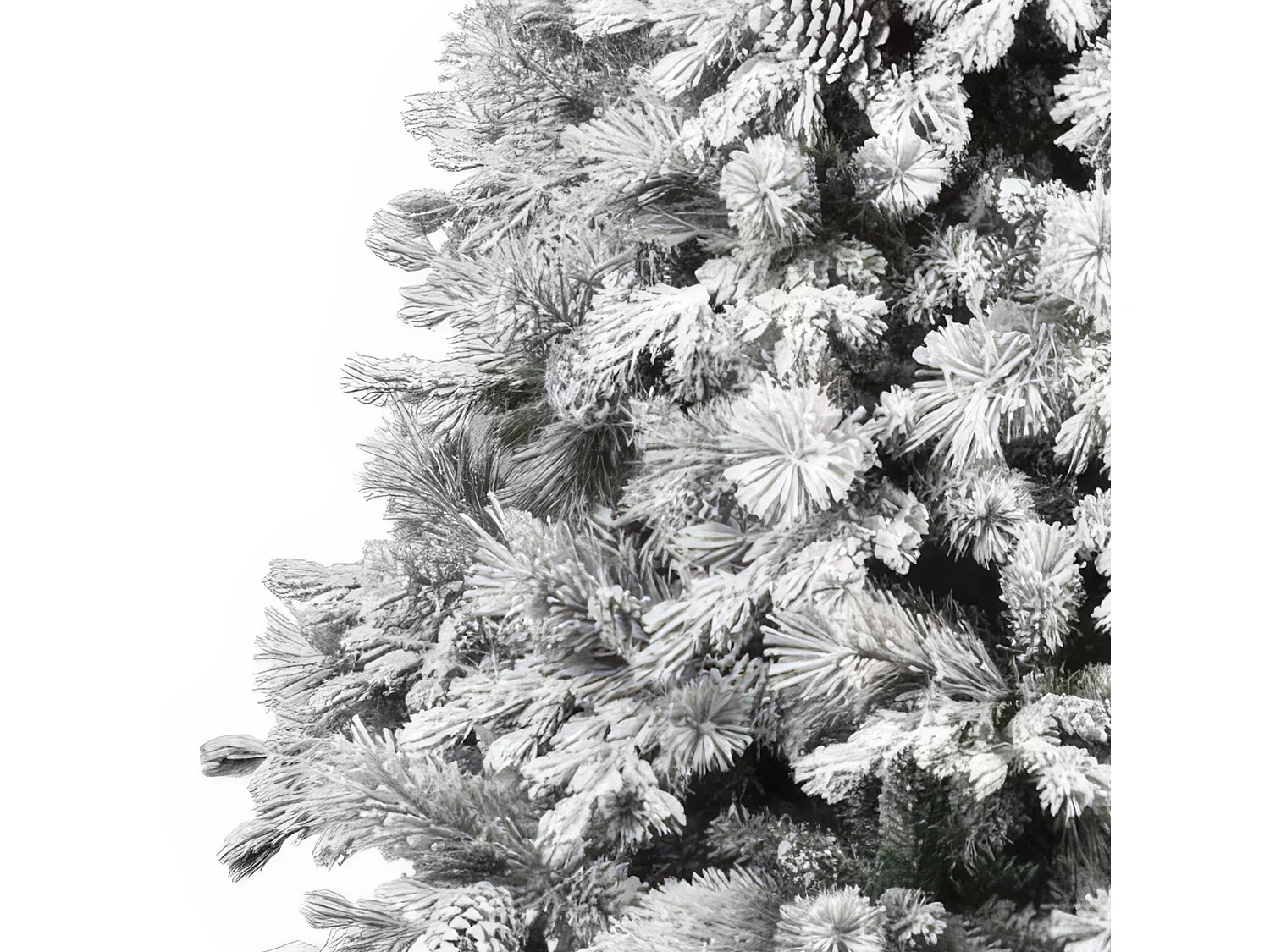 Luna - Árbol de Navidad con nieve y piñas en PE PVC PP ø122x180H cm, 1517 puntas