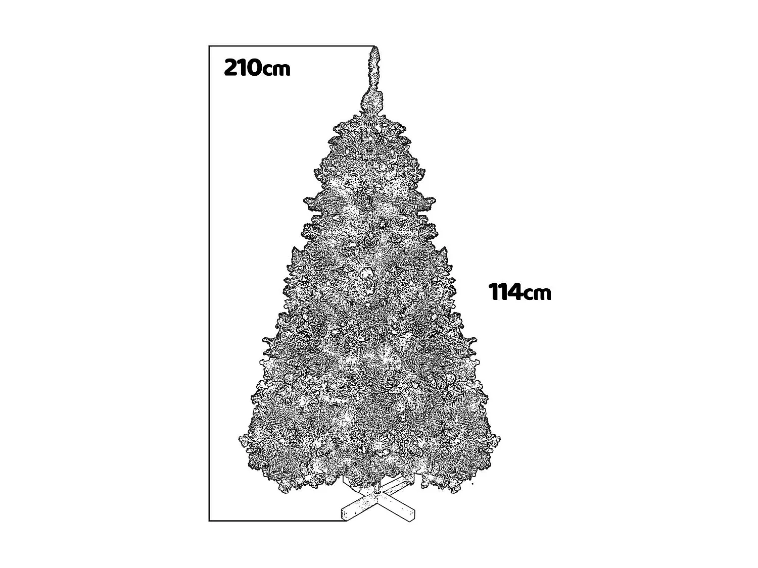 Cupid - Sapin de Noël avec lumières LED ø114 x210H, 1200 branches