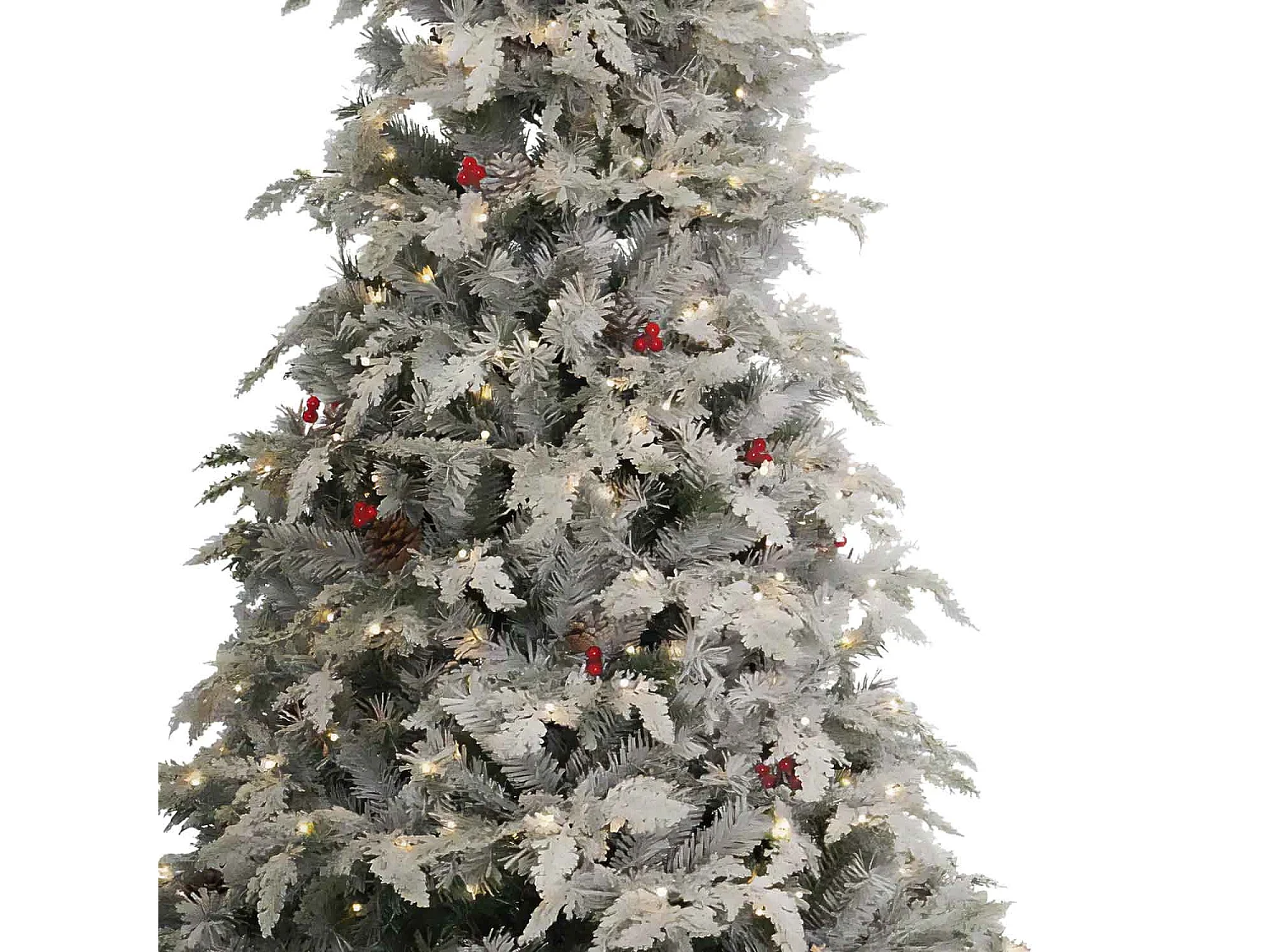 Sun LED - Sapin de Noël avec neige, ornements et lumières LED ø127x210H, 916 branches