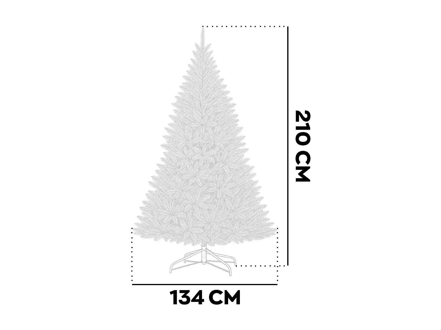 Alfa - Árbol de Navidad de PVC ø134x210H cm, 1668 puntas