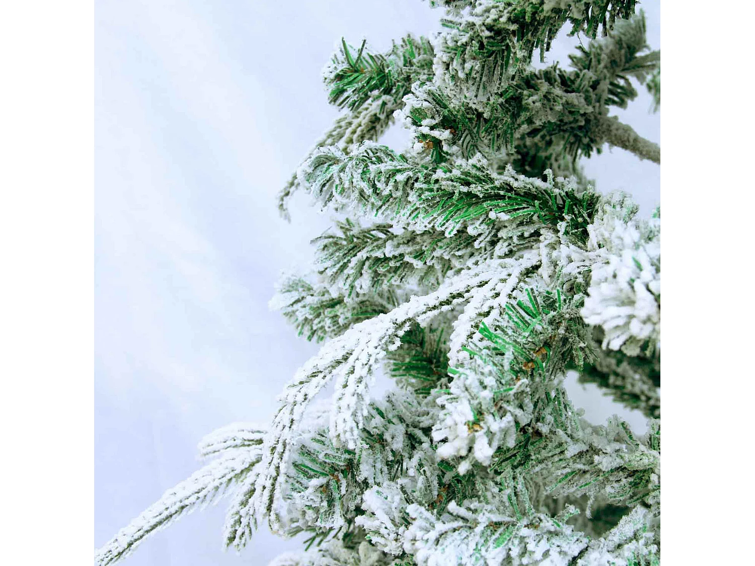 Donder - Sapin de Noël enneigé effet réaliste en PE et PVC ø99x210H, 658 branches