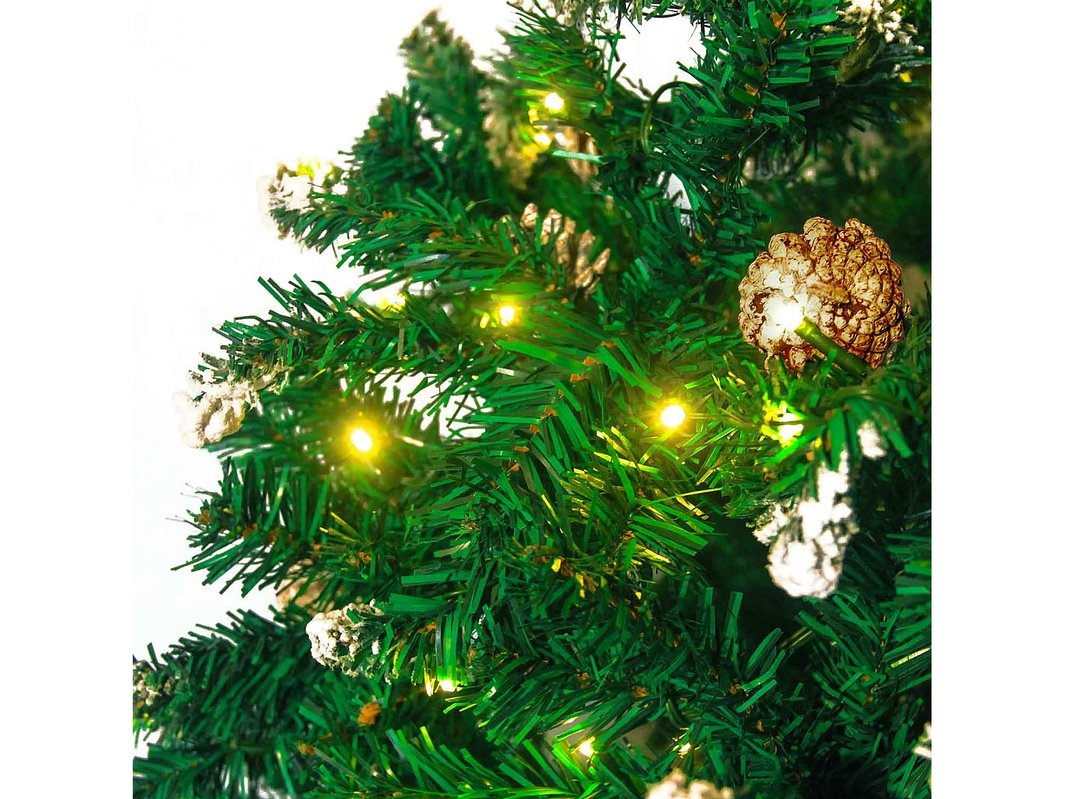 Comet - Sapin de Noël avec lumières LED et cônes ø100 x 180H, 800 branches e 50 cônes