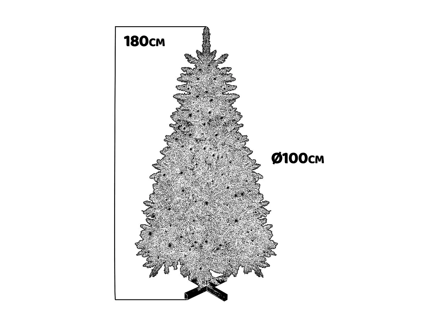 Comet - Sapin de Noël avec lumières LED et cônes ø100 x 180H, 800 branches e 50 cônes