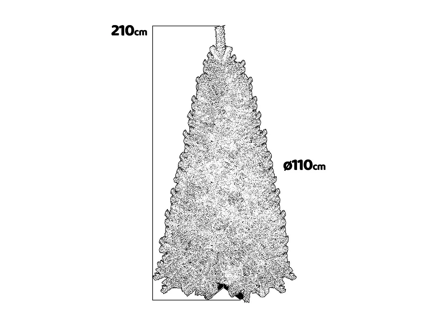 Dasher - Sapin de Noël en PVC ø110 x 210H cm, 1100 branches