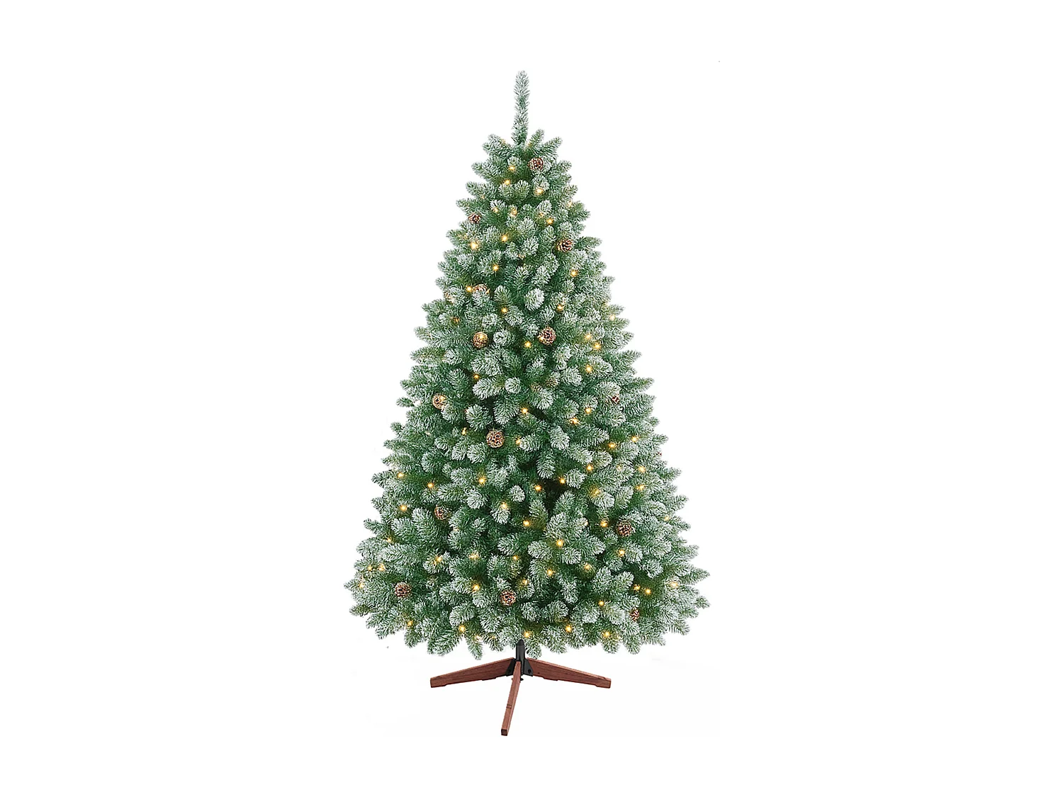 Comet - Sapin de Noël avec lumières LED et cônes ø85 x150H, 380 branches et 20 cônes
