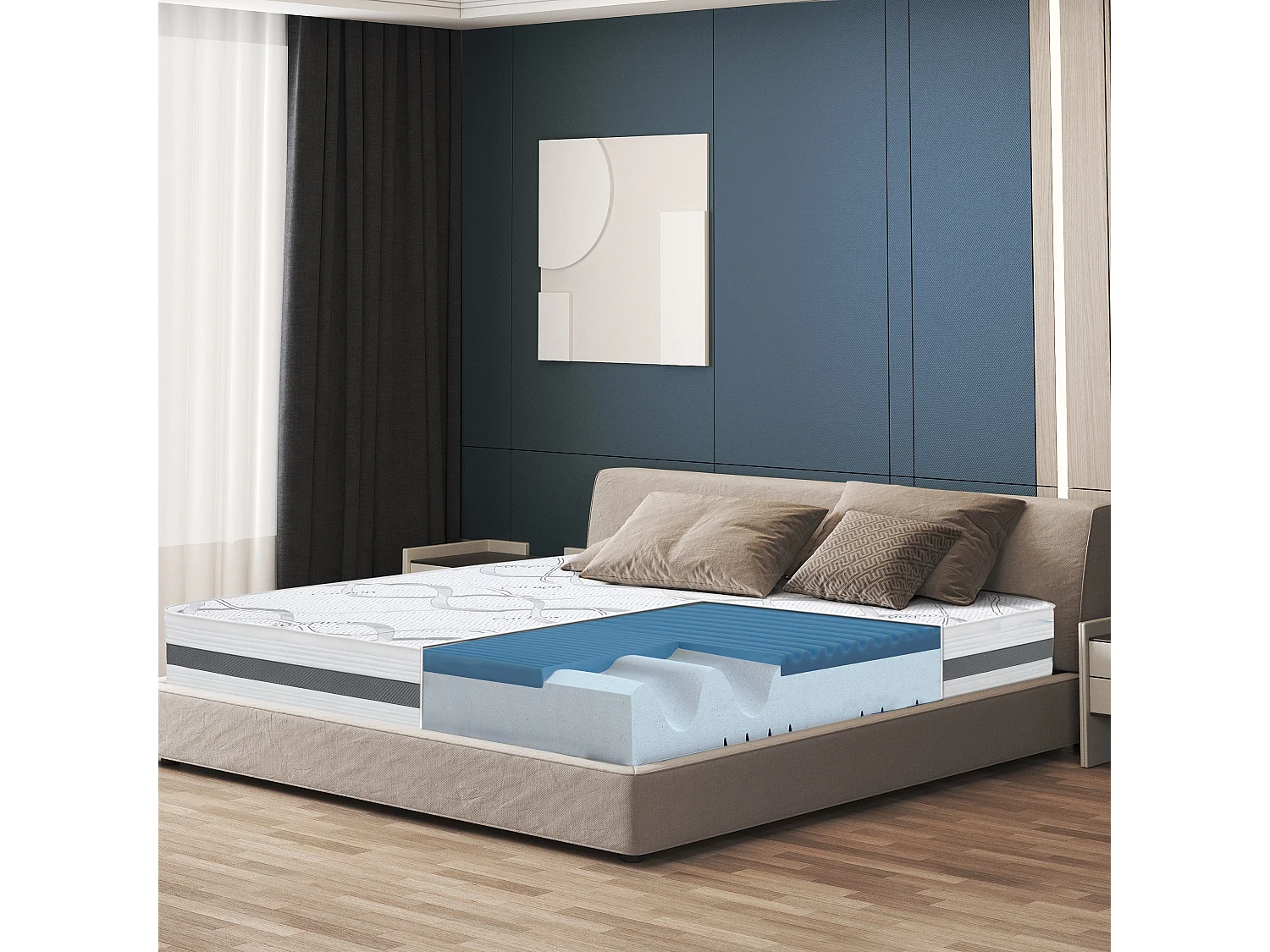 Colchón Individual 80 x 160 Memory Foam | Premium Quality | altura 22 cm | Made in Italy