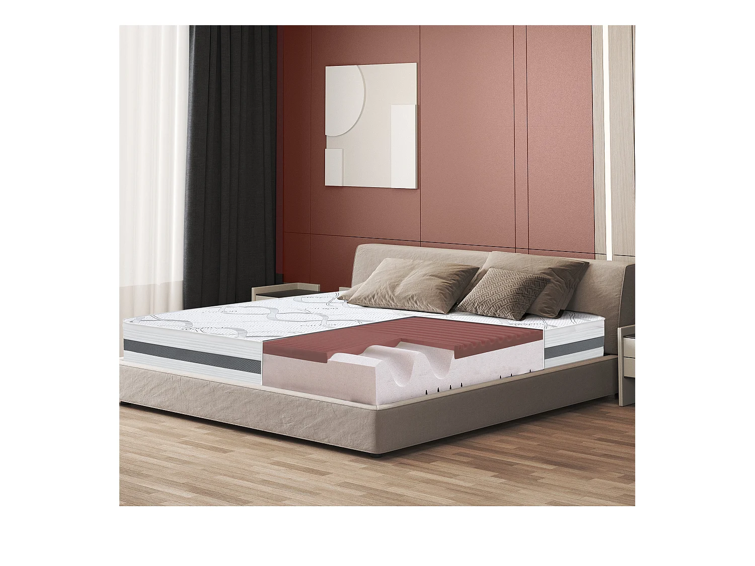 Materasso Una Piazza e Mezzo 135 x 200 Memory Foam | Premium Quality | altezza 27 cm | Made in Italy