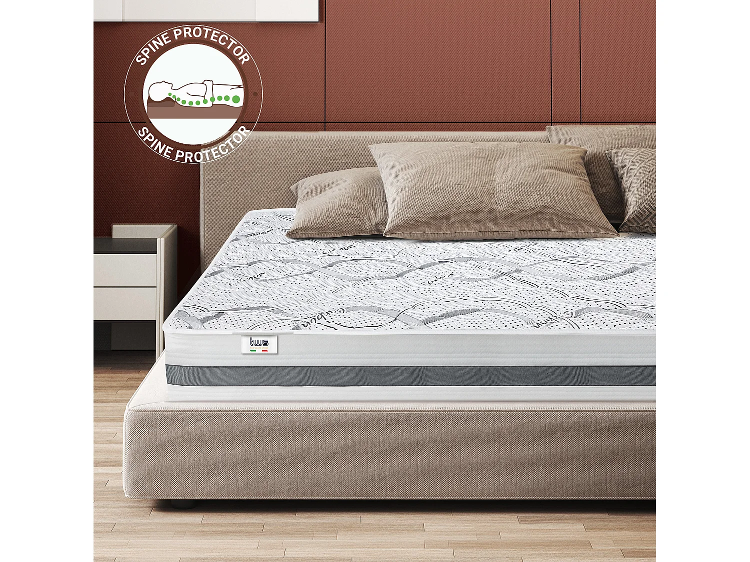 Doppelmatratze 160 x 180 Memory Foam | Premium Qualität | Höhe 27 cm | Made in Italy