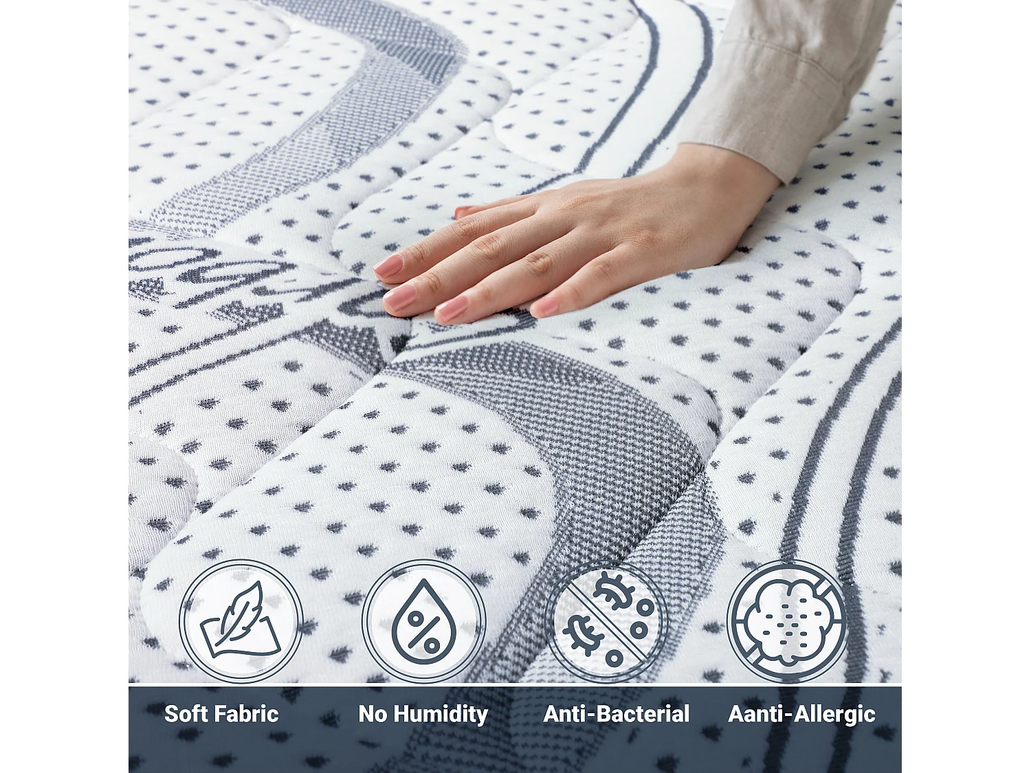 Matelas Double 150 x 195 à mémoire de forme| Premium Quality | Hauteur 22 cm | Made in Italy