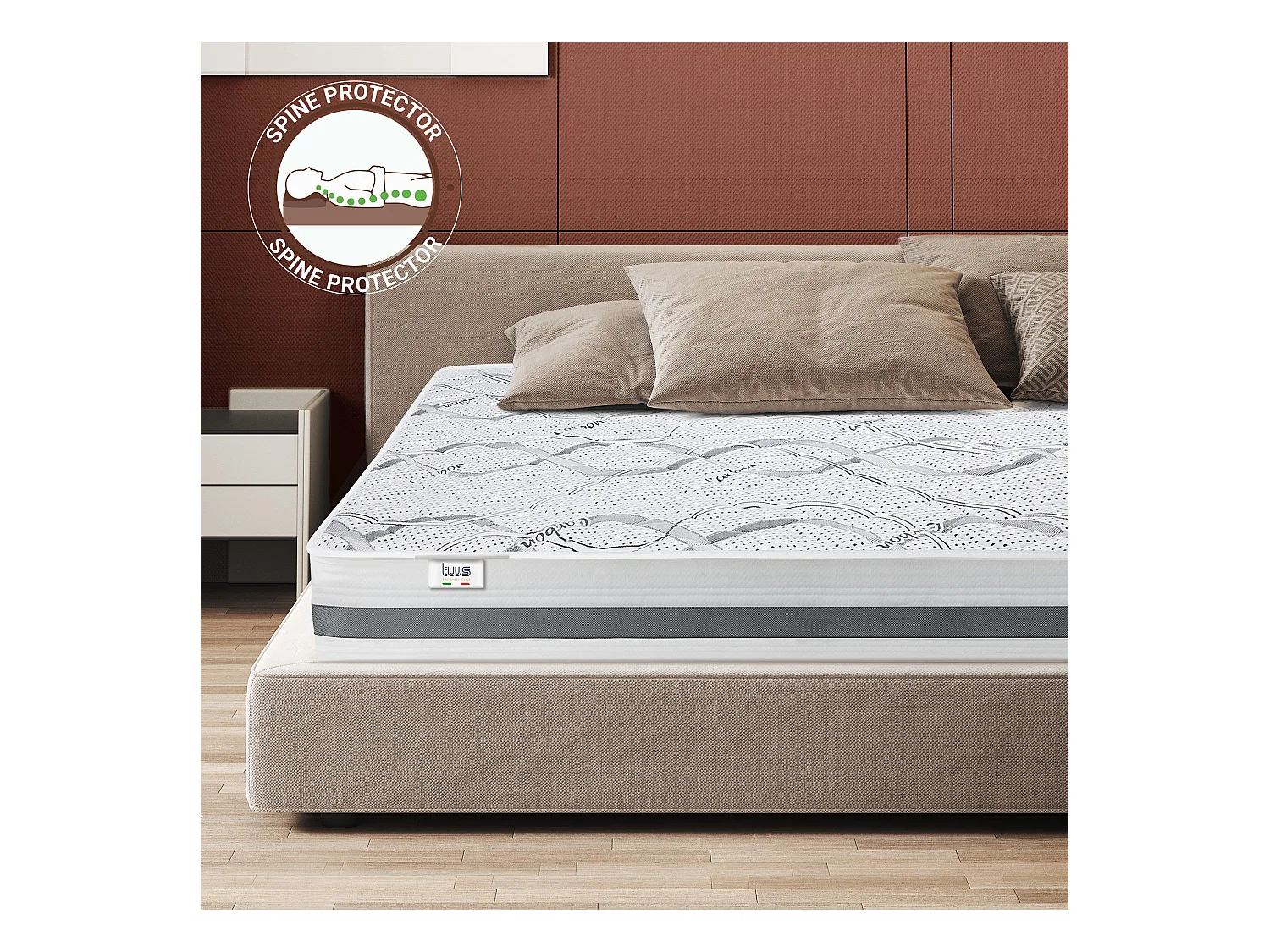 Doppelmatratze 140 x 205 Memory Foam | Premium Qualität | Höhe 27 cm | Made in Italy