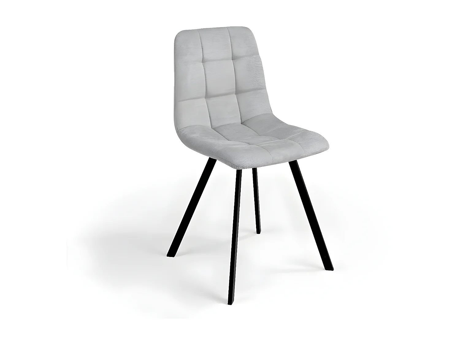 Pack 4 Sillas Salón tapizadas en tela. Patas en metal