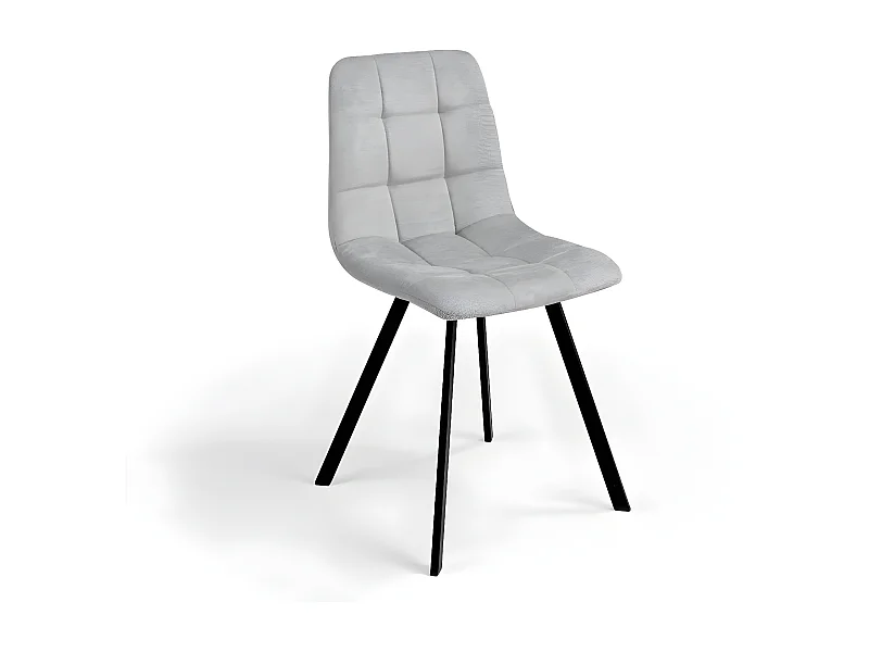 Pack 4 Sillas Salón tapizadas en tela. Patas en metal