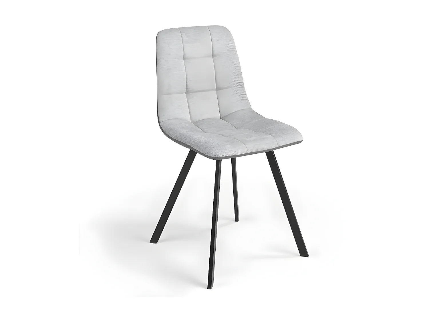 Pack 4 Sillas Salón tapizadas en tela y polipiel. Patas en metal