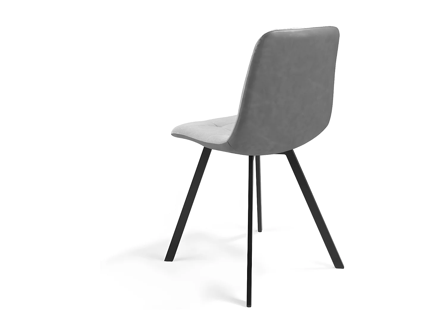 Pack 4 Sillas Salón tapizadas en tela y polipiel. Patas en metal