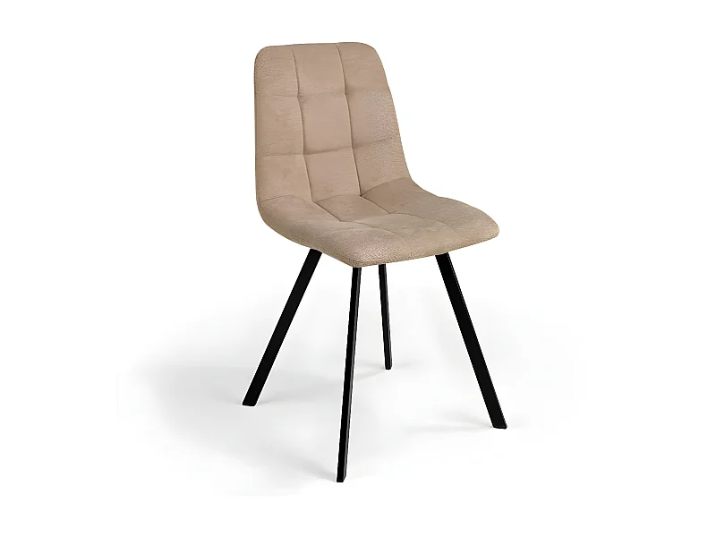 Pack 4 Sillas Salón tapizadas en tela. Patas en metal