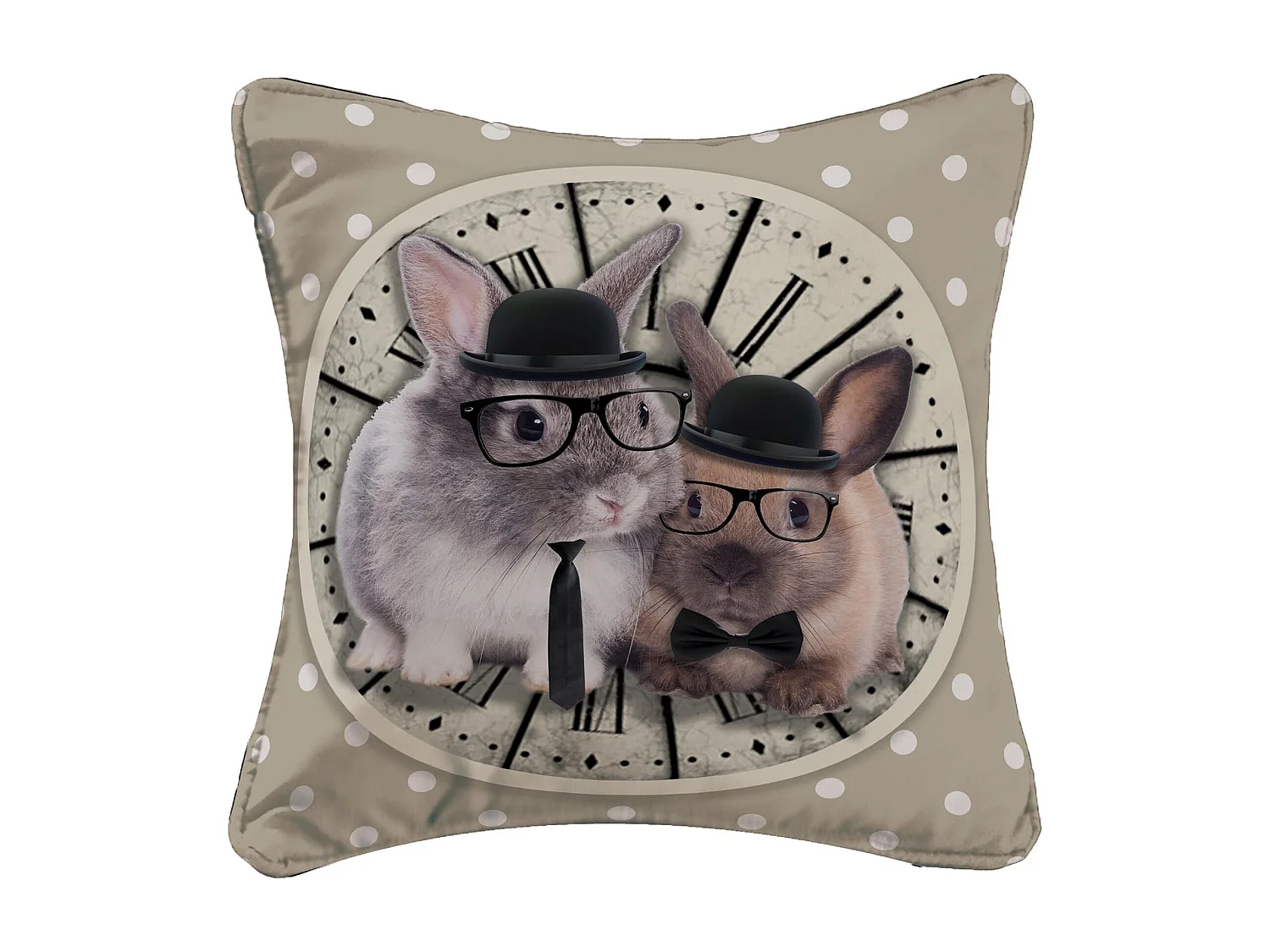 Housse de coussin 40 x 40 cm Bunny clock