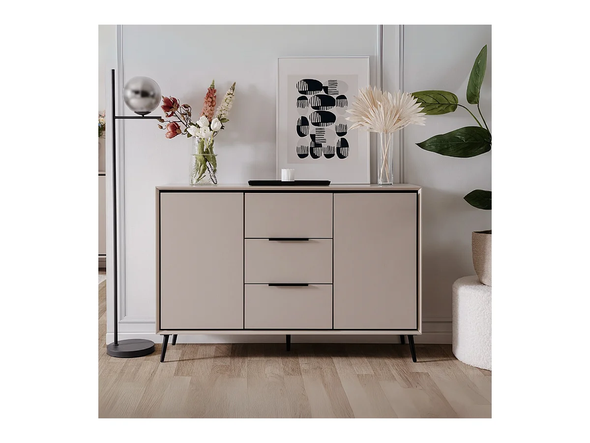 Buffet 2 Portes et 3 Tiroirs L135 cm - ARONA