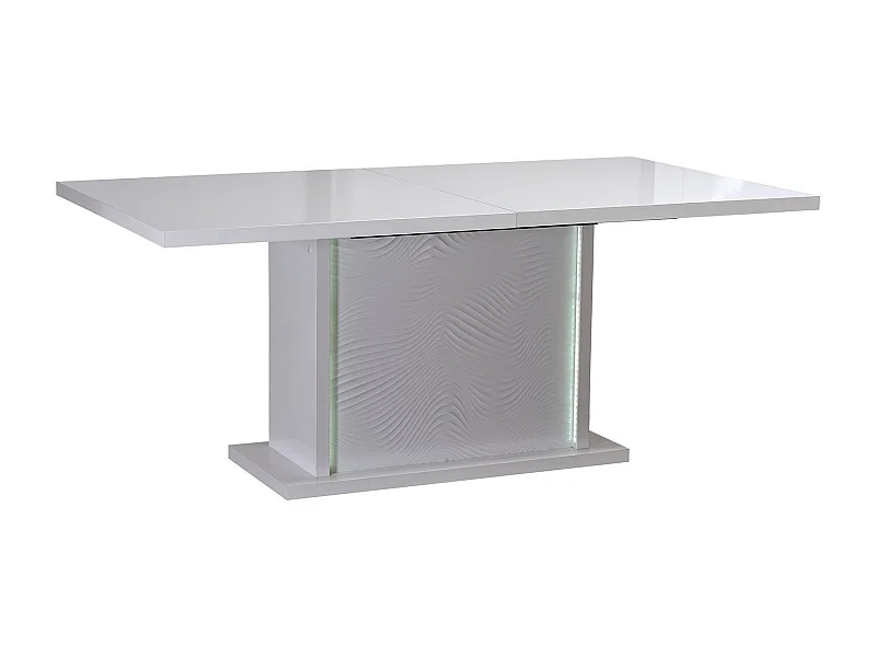 Table extensible avec éclairage à Led bois laqué blanc Kala 180-225cm