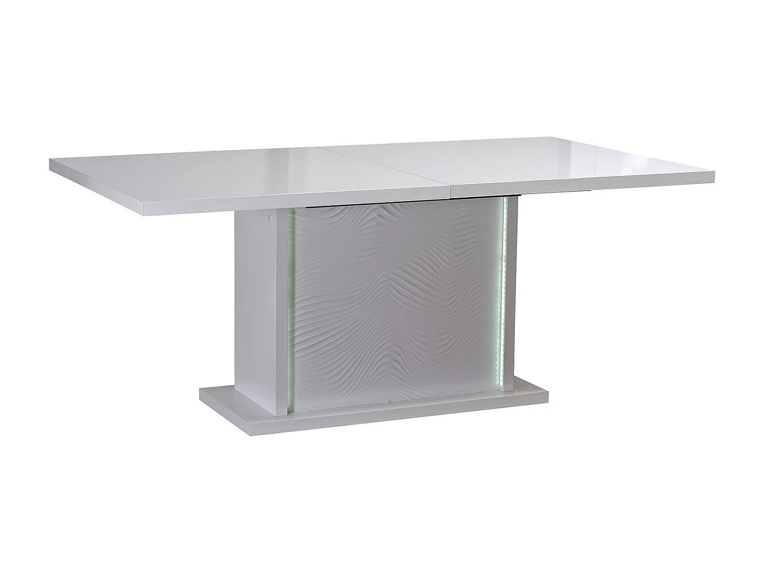 Table extensible avec éclairage à Led bois laqué blanc Kala 180-225cm