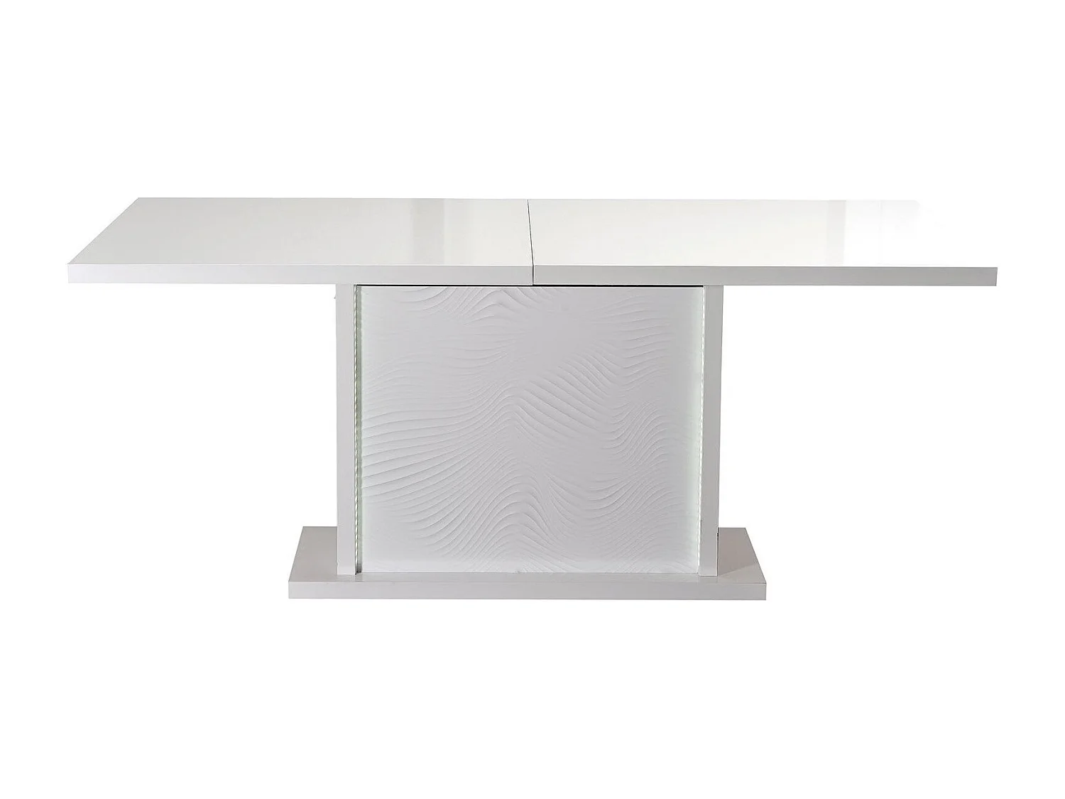 Table extensible avec éclairage à Led bois laqué blanc Kala 180-225cm