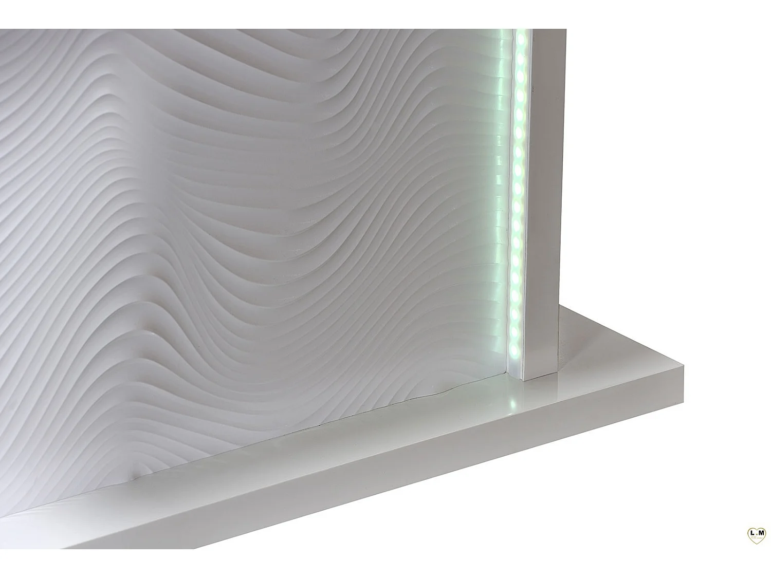 Table extensible avec éclairage à Led bois laqué blanc Kala 180-225cm