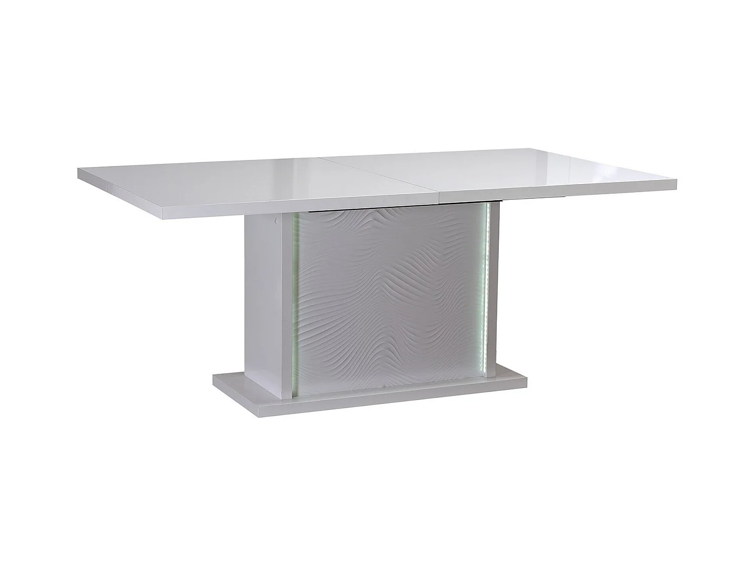 Table extensible avec éclairage à Led bois laqué blanc Kala 180-225cm