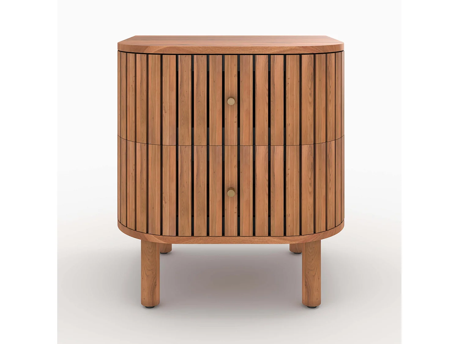 Table de chevet  en bois d'acacia 2 tiroirs - Paola