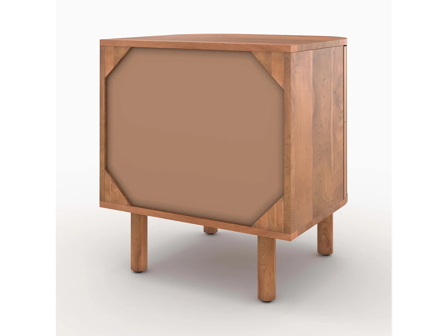 Table de chevet  en bois d'acacia 2 tiroirs - Paola