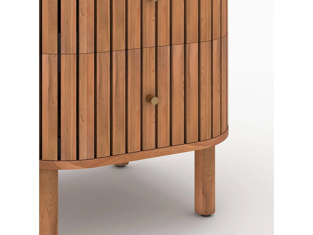 Table de chevet  en bois d'acacia 2 tiroirs - Paola