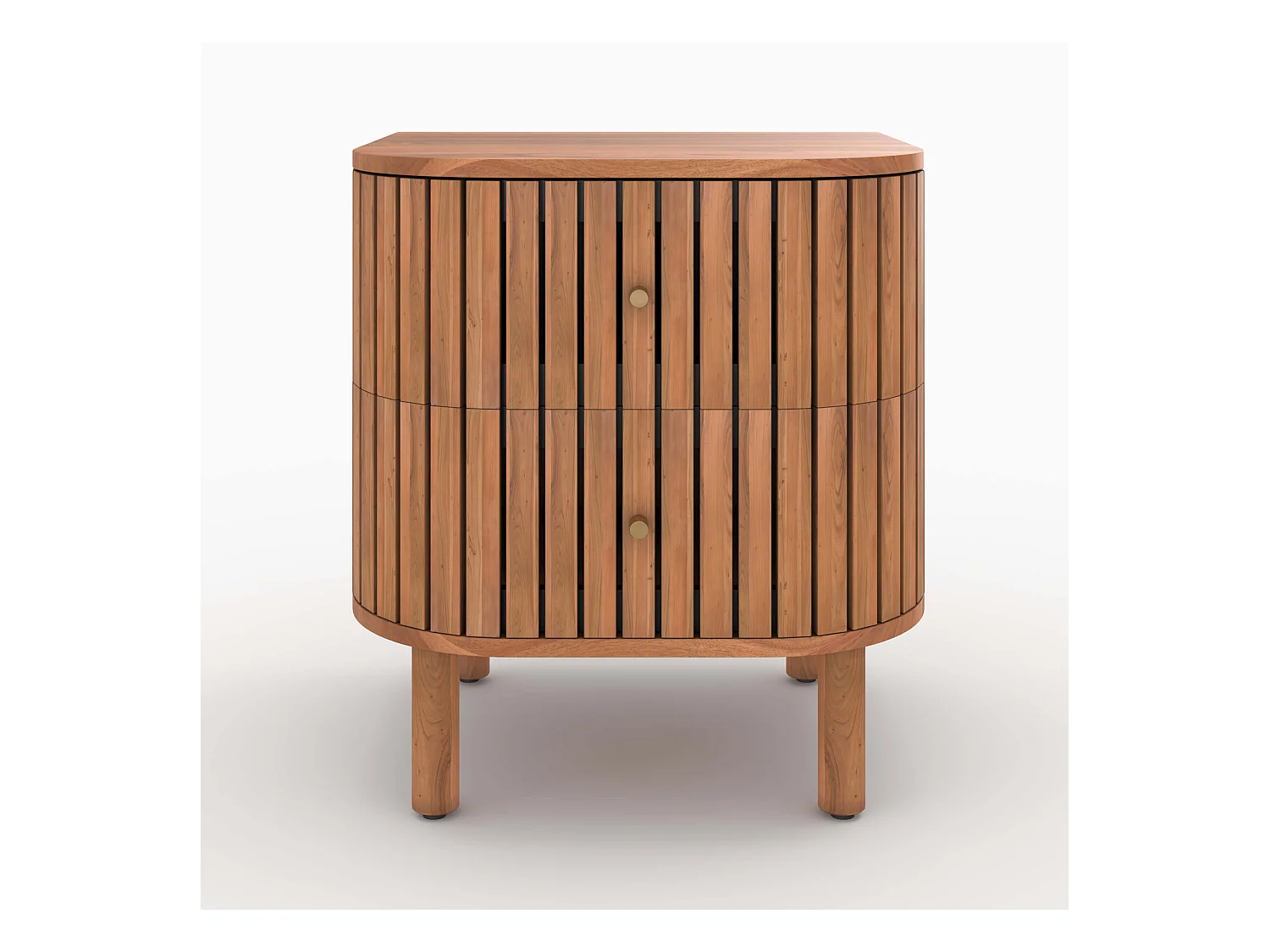 Table de chevet  en bois d'acacia 2 tiroirs - Paola