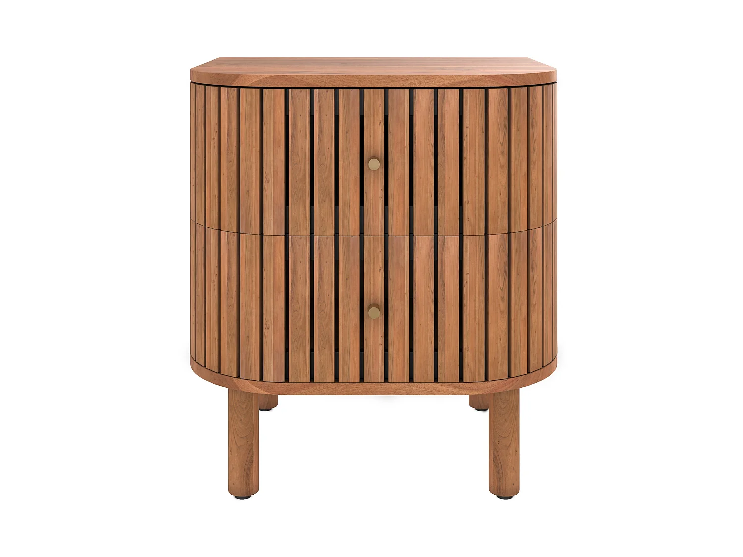 Table de chevet  en bois d'acacia 2 tiroirs - Paola