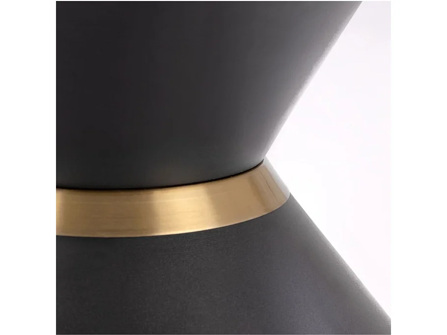 Tavolino rotondo Elyse 80 cm in marmo bianco e nero