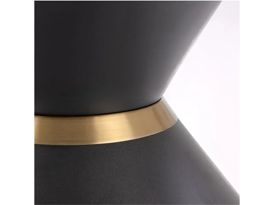 Tavolino rotondo Elyse 80 cm in marmo bianco e nero