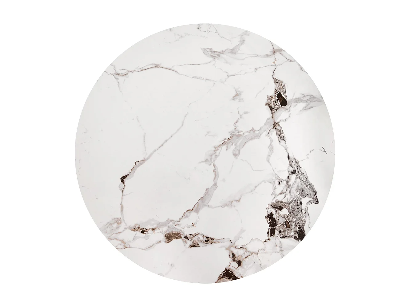 Table basse ronde 80 cm marbre noir et blanc Elyse