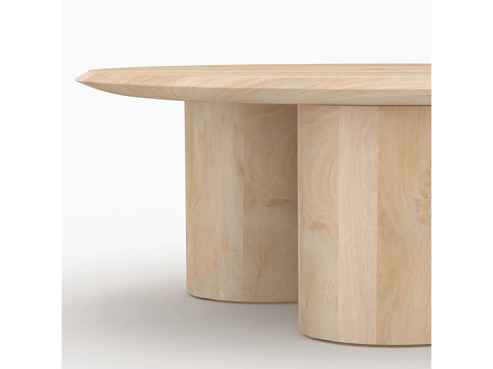 Table basse ronde en bois de manguier D90 cm - Sacha