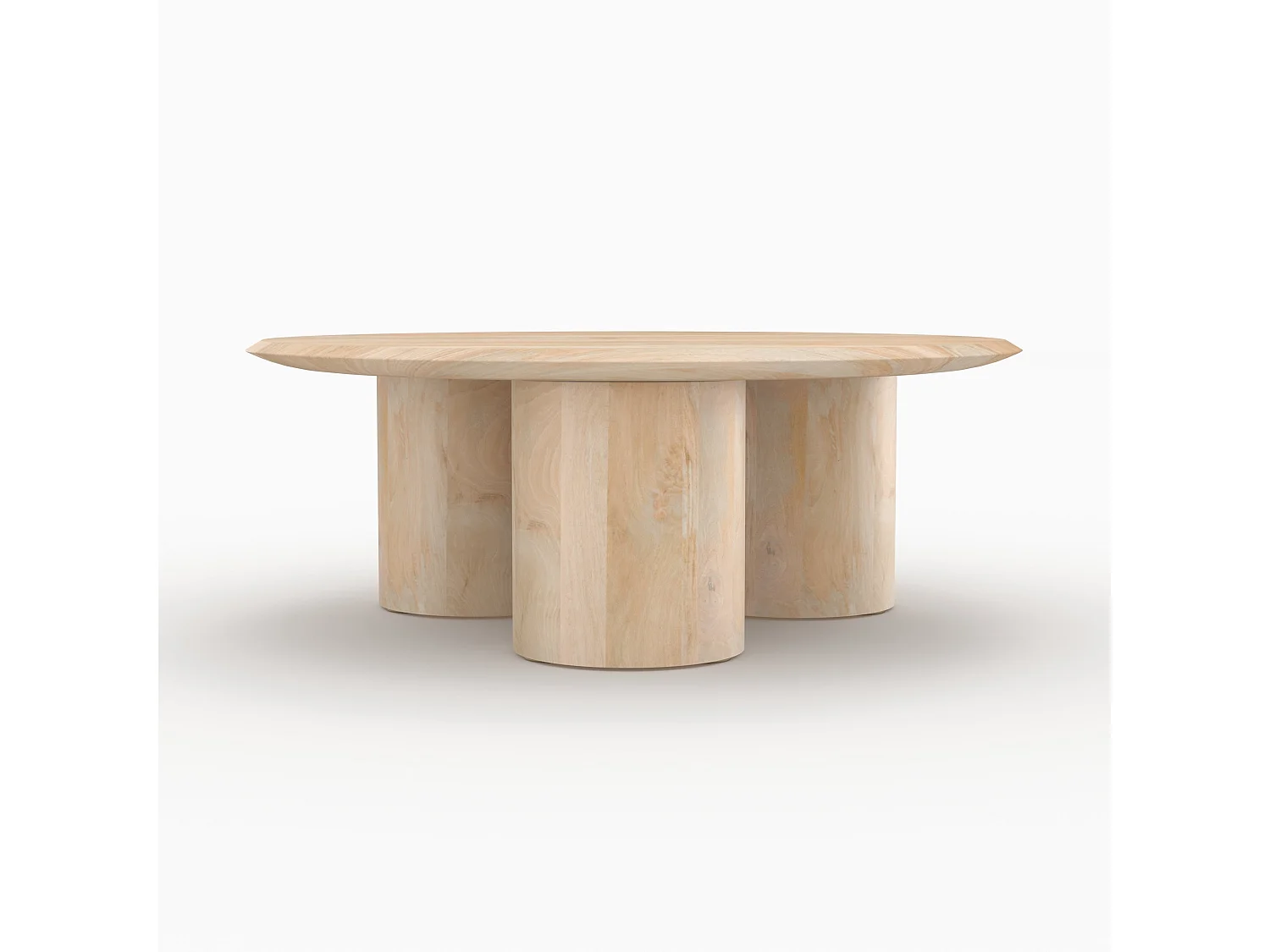 Table basse ronde en bois de manguier D90 cm - Sacha