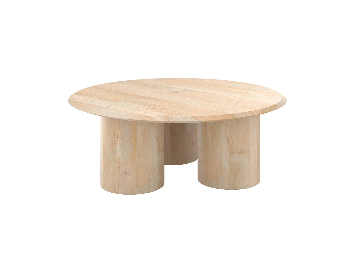 Table basse ronde en bois de manguier D90 cm - Sacha