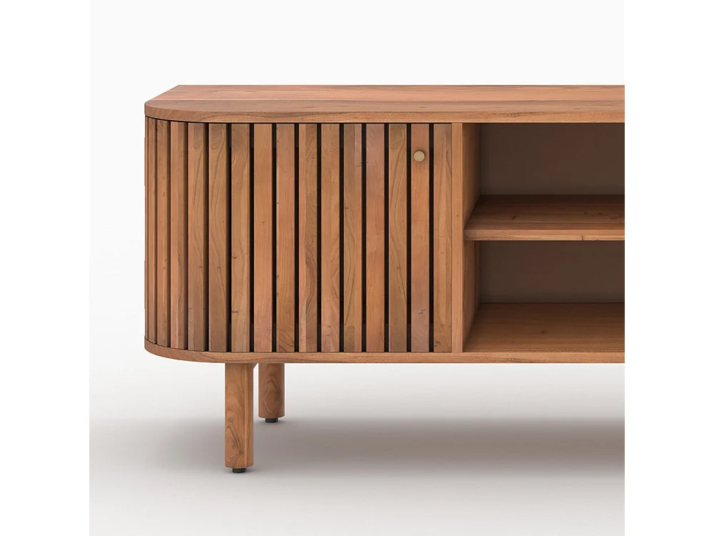 Meuble TV en bois d'acacia 145 cm - Paola
