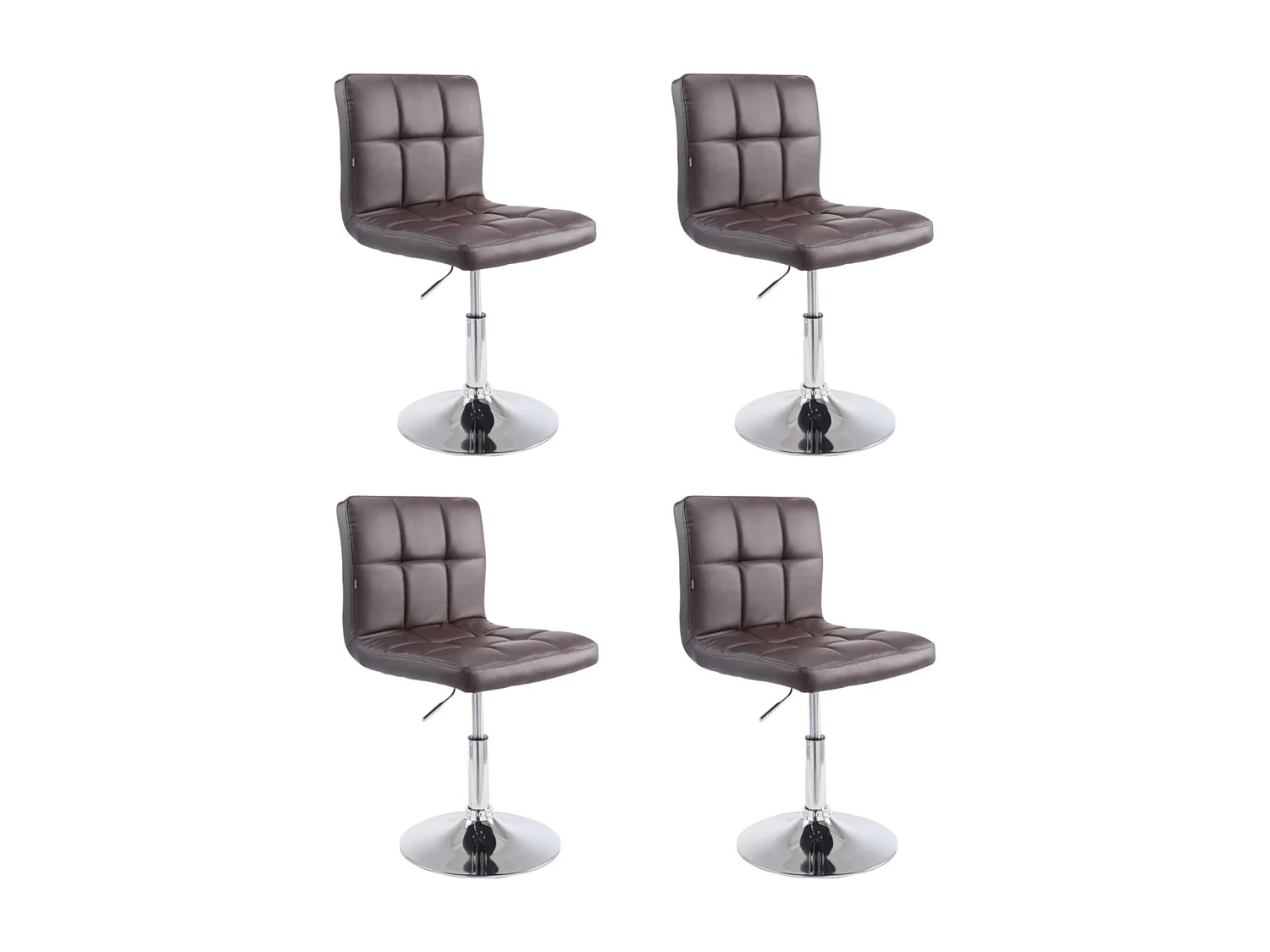 Lot de 4  Chaise gondole - Similicuir & Métal chromé - Marron - Palma V2