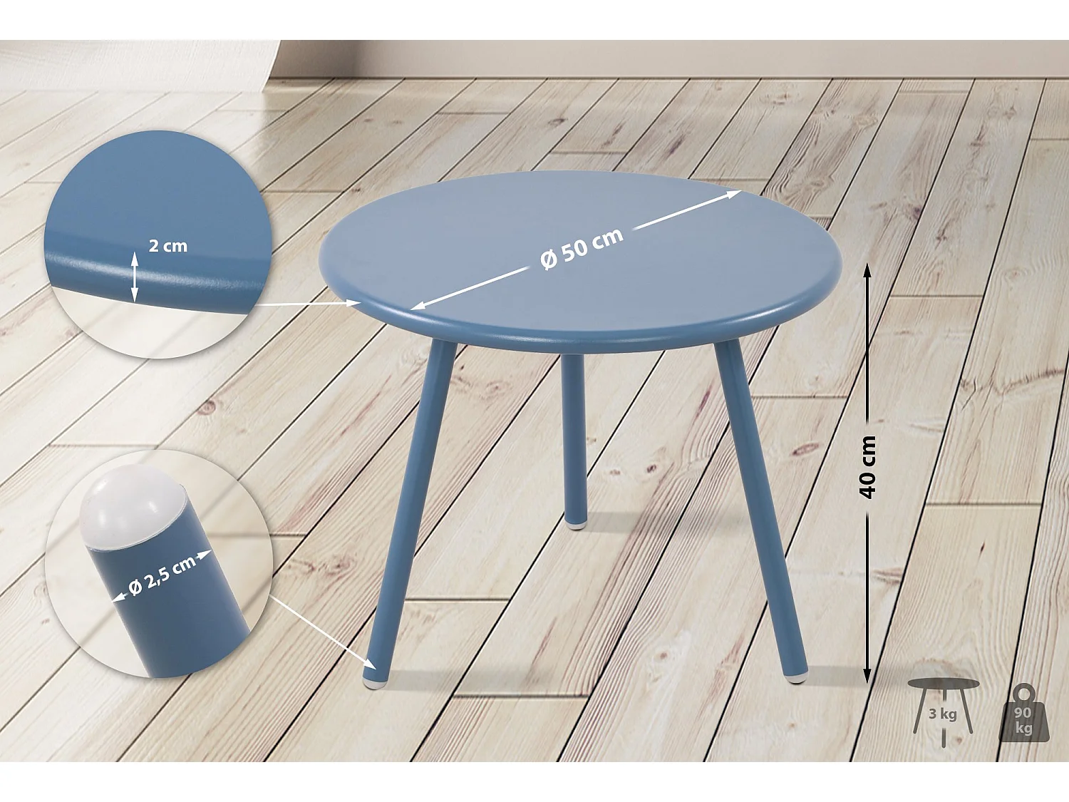 Table basse - Plastique - Bleu - Berea