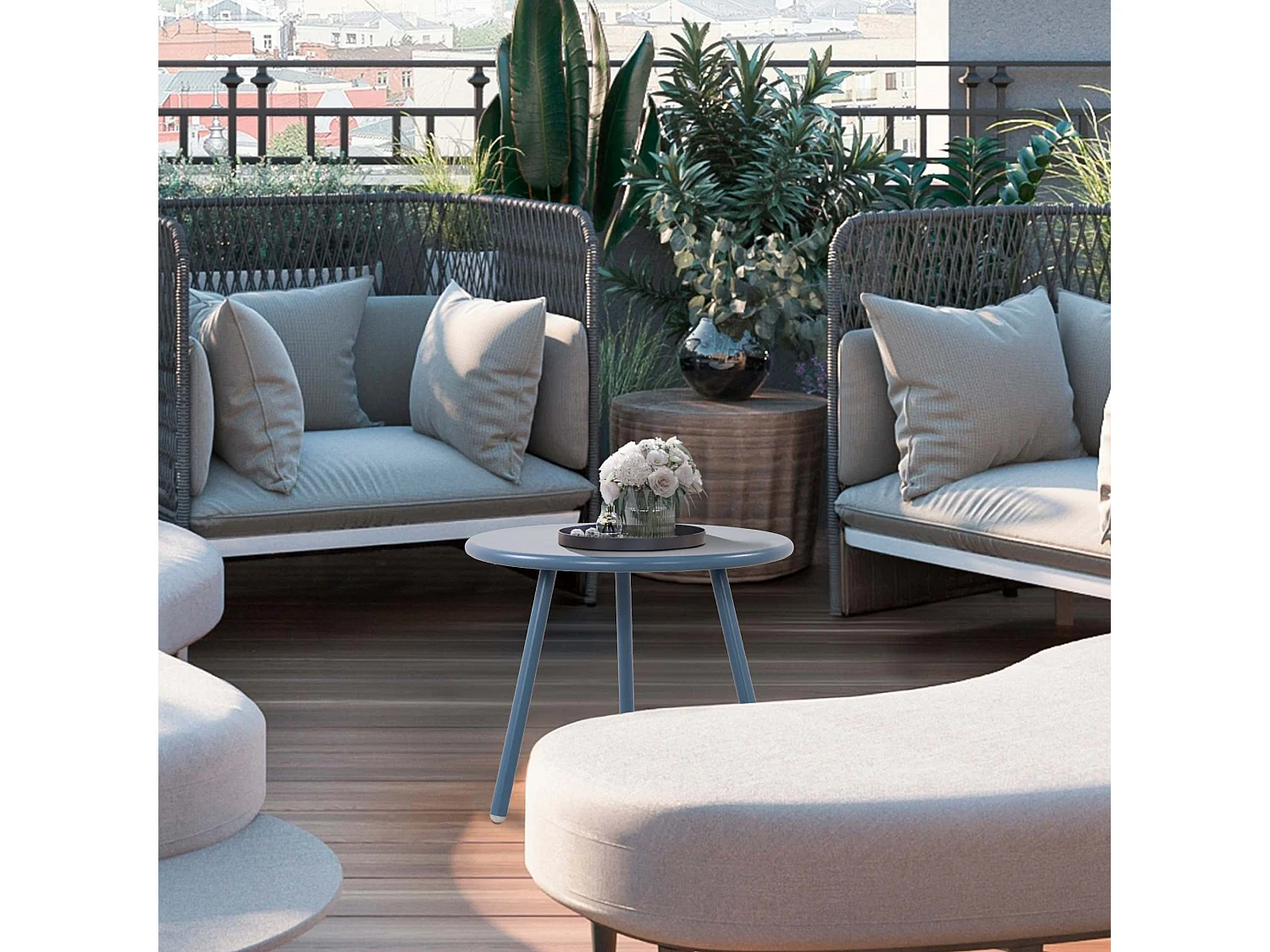 Table basse - Plastique - Bleu - Berea