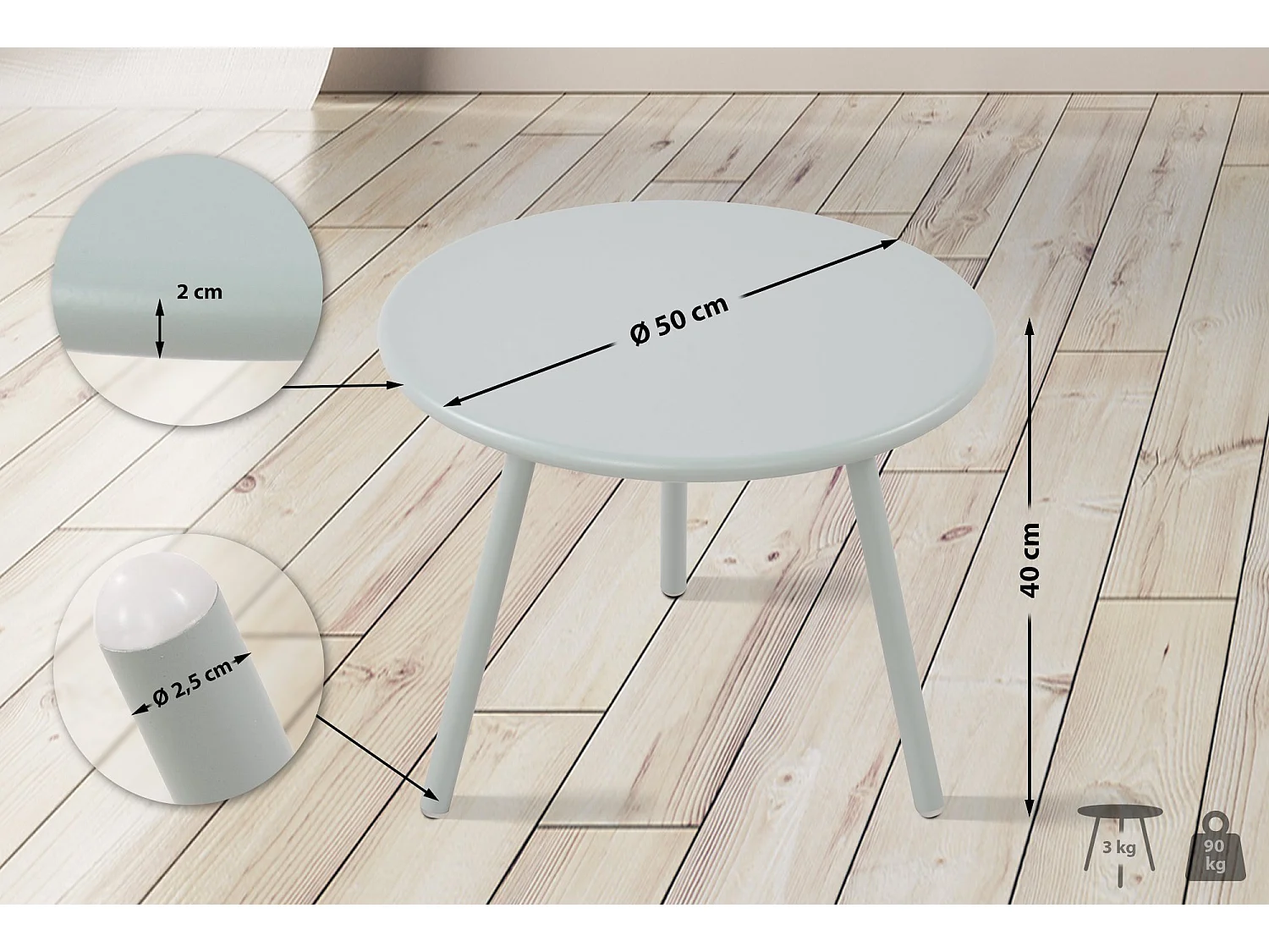 Table basse - Plastique - Turquoise - Berea