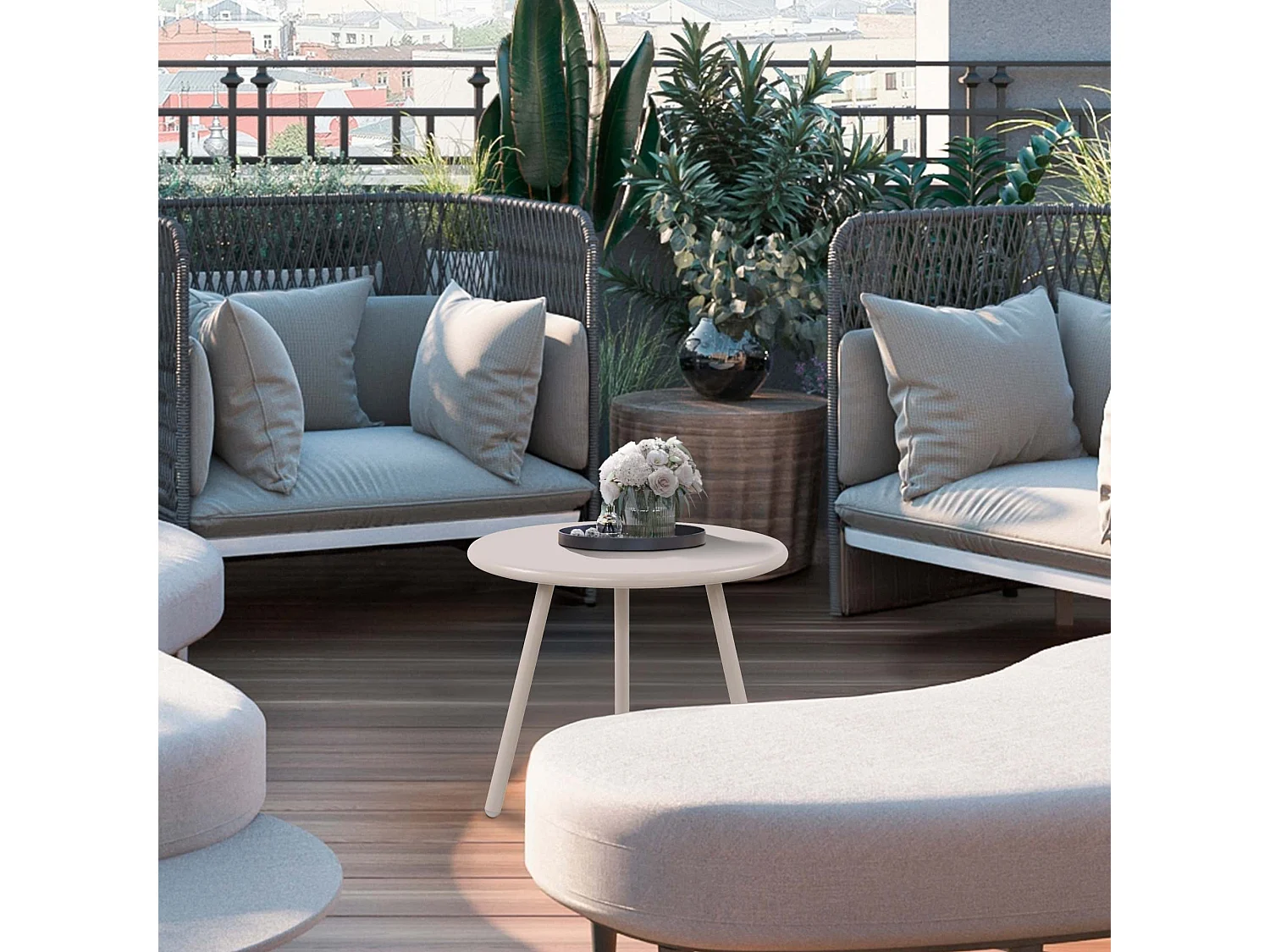 Table basse - Plastique - Gris clair - Berea