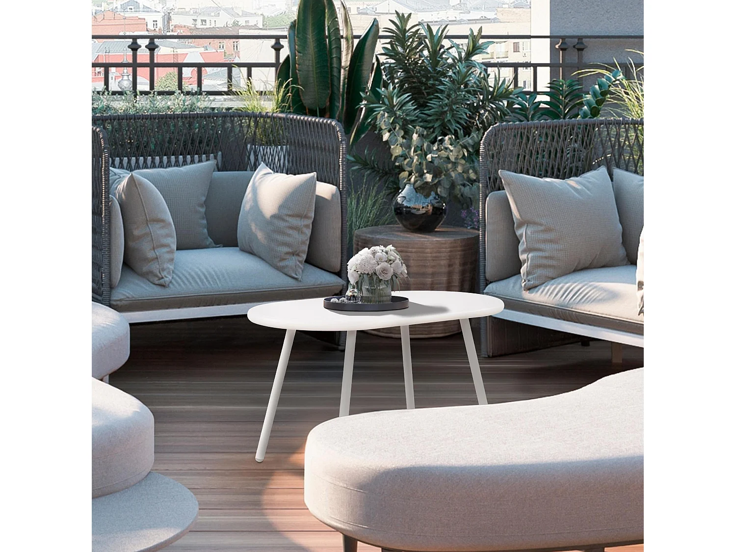 Table basse - Plastique - Blanc - Velva