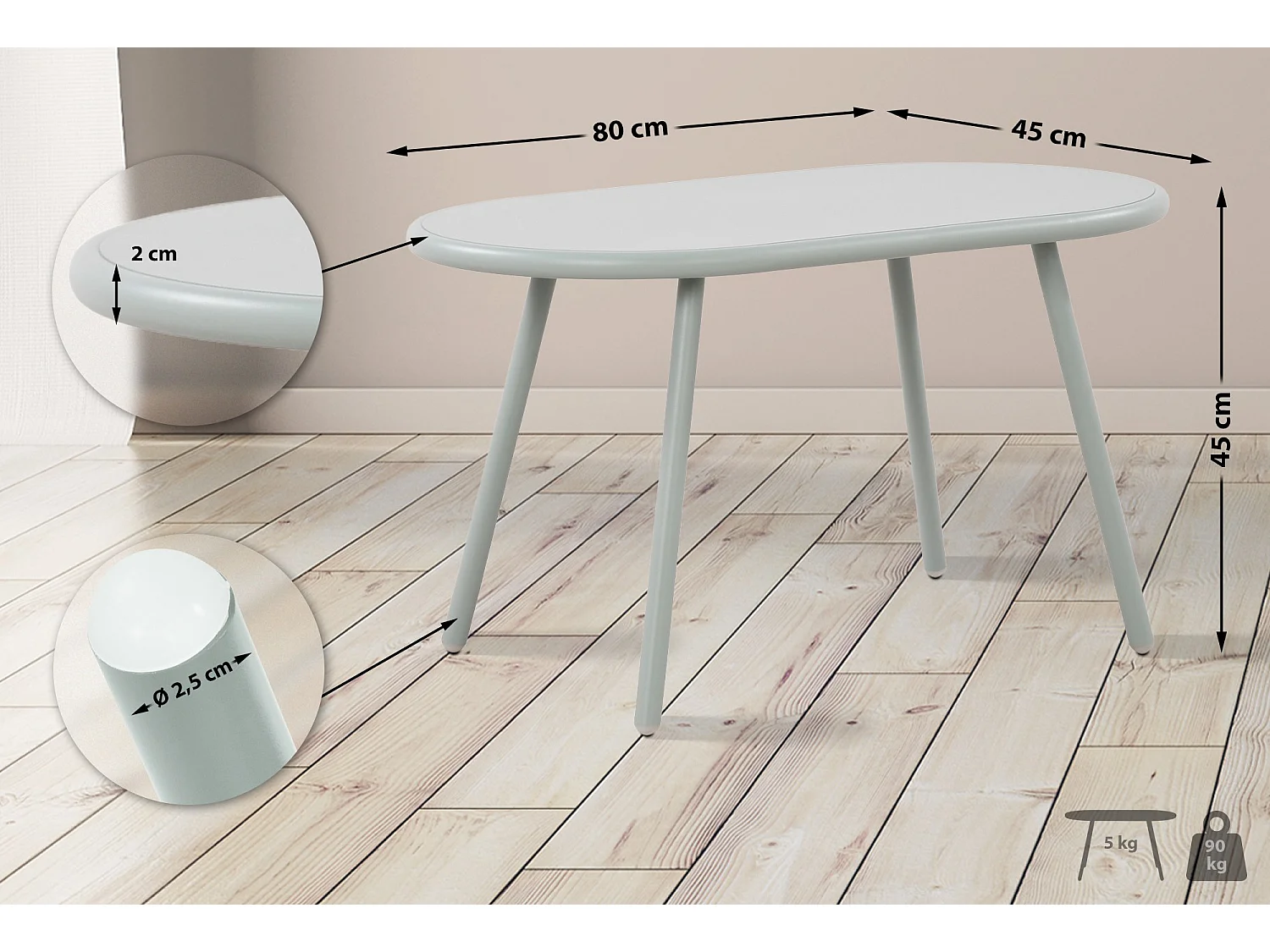 Table basse - Plastique - Turquoise - Velva